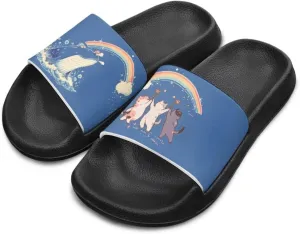 Jeiento Kids Cat Slide Sandals Comfort Sport Slippers Lightweight Non Slip Beach Sandals Children Shower Shoes