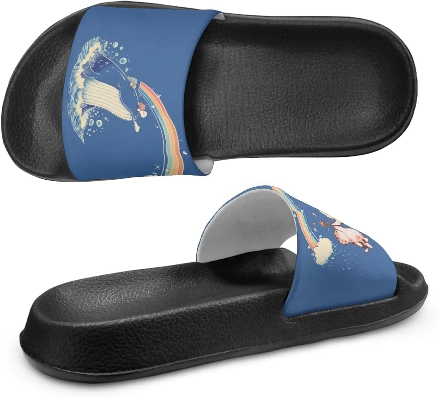 Jeiento Kids Cat Slide Sandals Comfort Sport Slippers Lightweight Non Slip Beach Sandals Children Shower Shoes