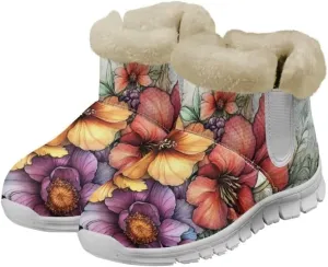 Jeiento Warm Inner Snow Boots for Women Cozy Slip On Winter Ankle Boots Womens Hiking Boots Outdoor Non Slip Outsole Walking Boots