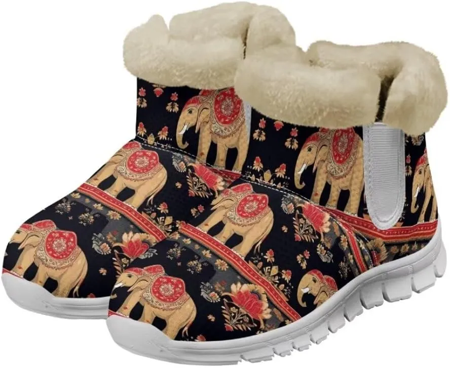 Jeiento Warm Inner Snow Boots for Women Cozy Slip On Winter Ankle Boots Womens Hiking Boots Outdoor Non Slip Outsole Walking Boots