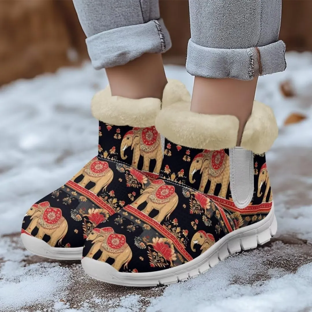 Jeiento Warm Inner Snow Boots for Women Cozy Slip On Winter Ankle Boots Womens Hiking Boots Outdoor Non Slip Outsole Walking Boots