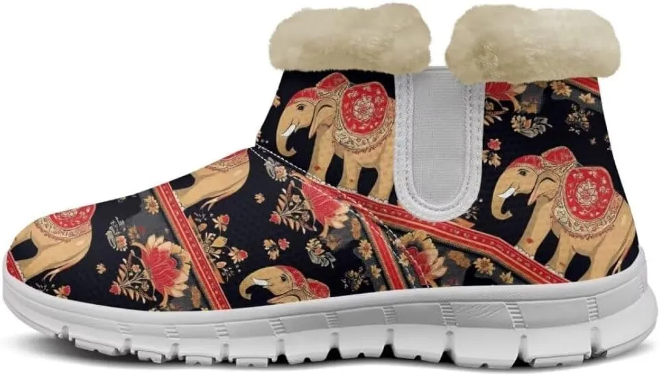 Jeiento Warm Inner Snow Boots for Women Cozy Slip On Winter Ankle Boots Womens Hiking Boots Outdoor Non Slip Outsole Walking Boots
