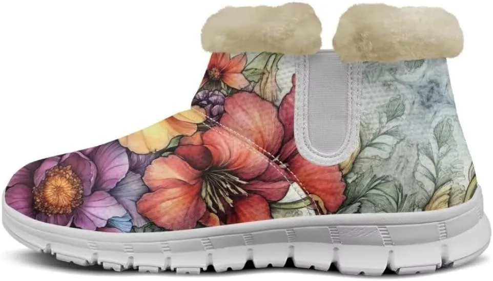 Jeiento Warm Inner Snow Boots for Women Cozy Slip On Winter Ankle Boots Womens Hiking Boots Outdoor Non Slip Outsole Walking Boots