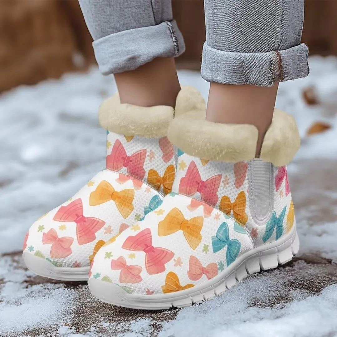 Jeiento Womens Snow Boots Winter Snow Warm Slip on Anti-Slip Winter Shoes for Women Ankle Boots With Warm Flannel Lining