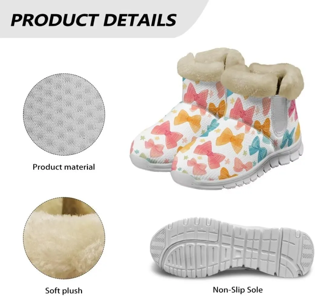 Jeiento Womens Snow Boots Winter Snow Warm Slip on Anti-Slip Winter Shoes for Women Ankle Boots With Warm Flannel Lining