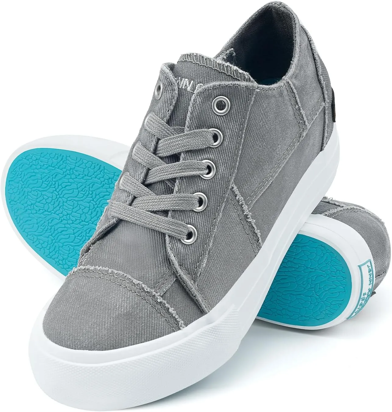 JENN ARDOR Women's Fashion Sneakers Hidden Wedges High Top Zipper Lace Up Platform Sneakers Ladies Walking Casual Canvas Slip On Comfortable Shoes