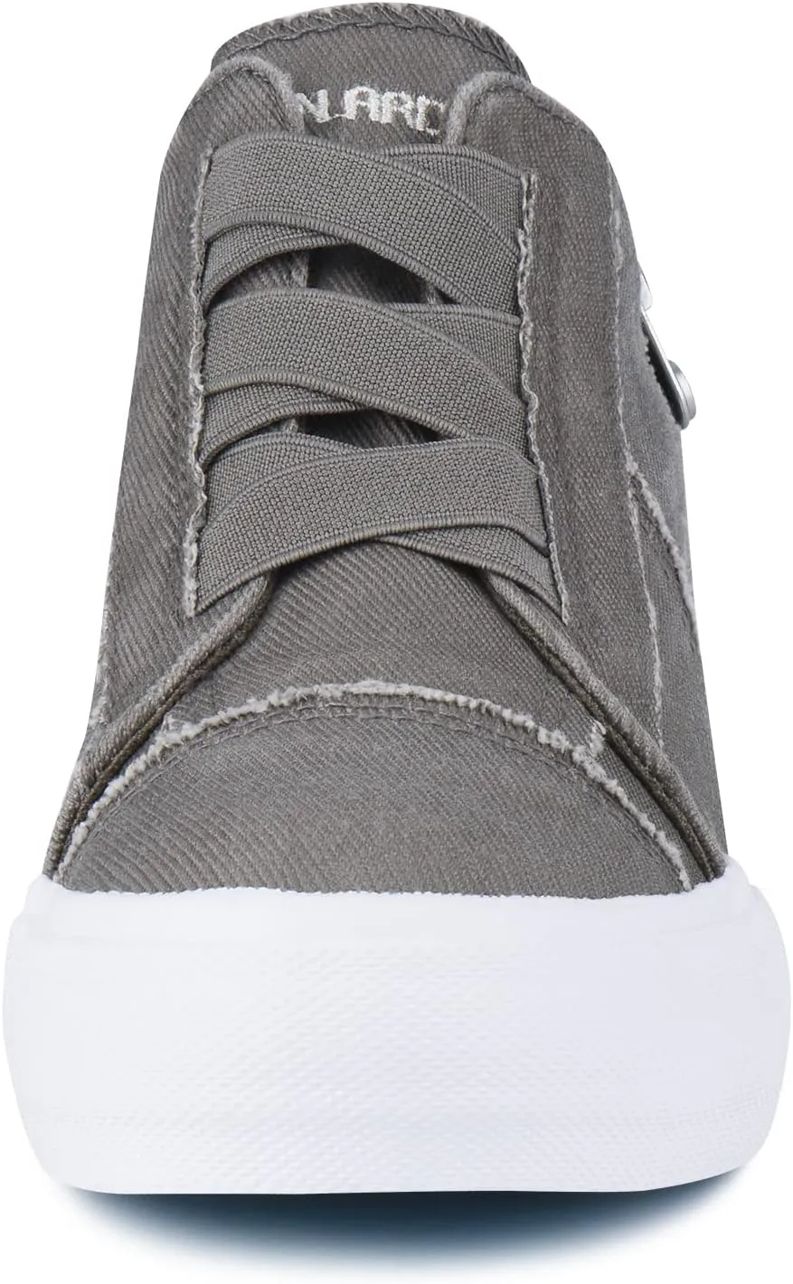 JENN ARDOR Women's Fashion Sneakers Hidden Wedges High Top Zipper Lace Up Platform Sneakers Ladies Walking Casual Canvas Slip On Comfortable Shoes