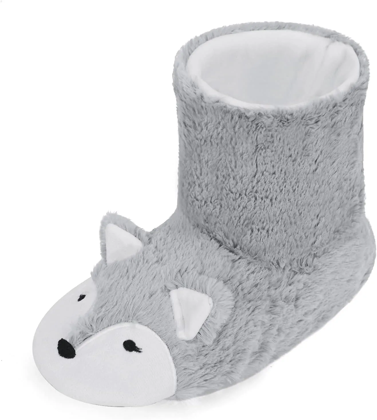 JIAHG Womens Winter Warm Booties Slippers Cute Fox Plush Fleece Boots House Shoes Ladies Girls Non-Slip Ankle Boots Soft Cozy Mules Footwear with Anti-Skid Sole