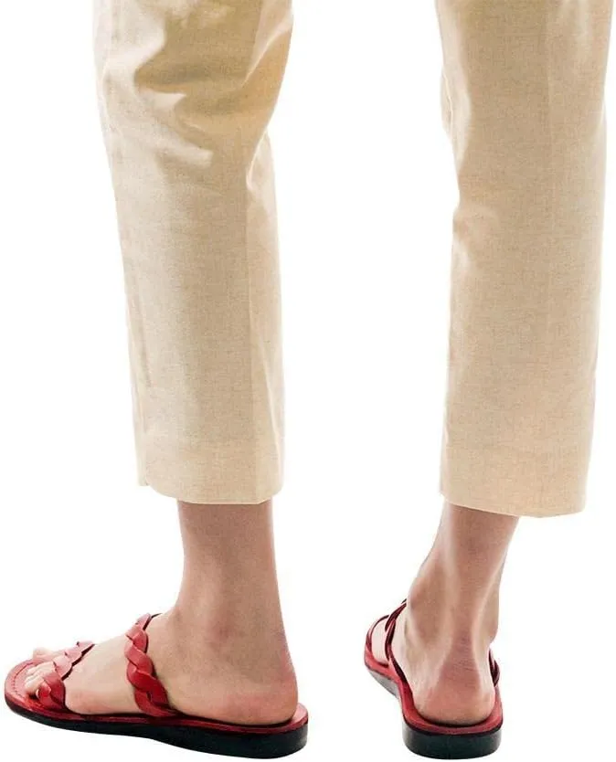 Joanna - Leather Braided Strap Sandal - Womens Sandals