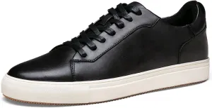 Jousen Men’s Fashion Sneakers Polished Leather Mens Dress Sneakers Stylish Retro Mens Business Casual Shoes