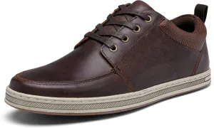 Jousen Men's Leather Fashion Sneakers Retro Dress Business Casual Shoes for Men