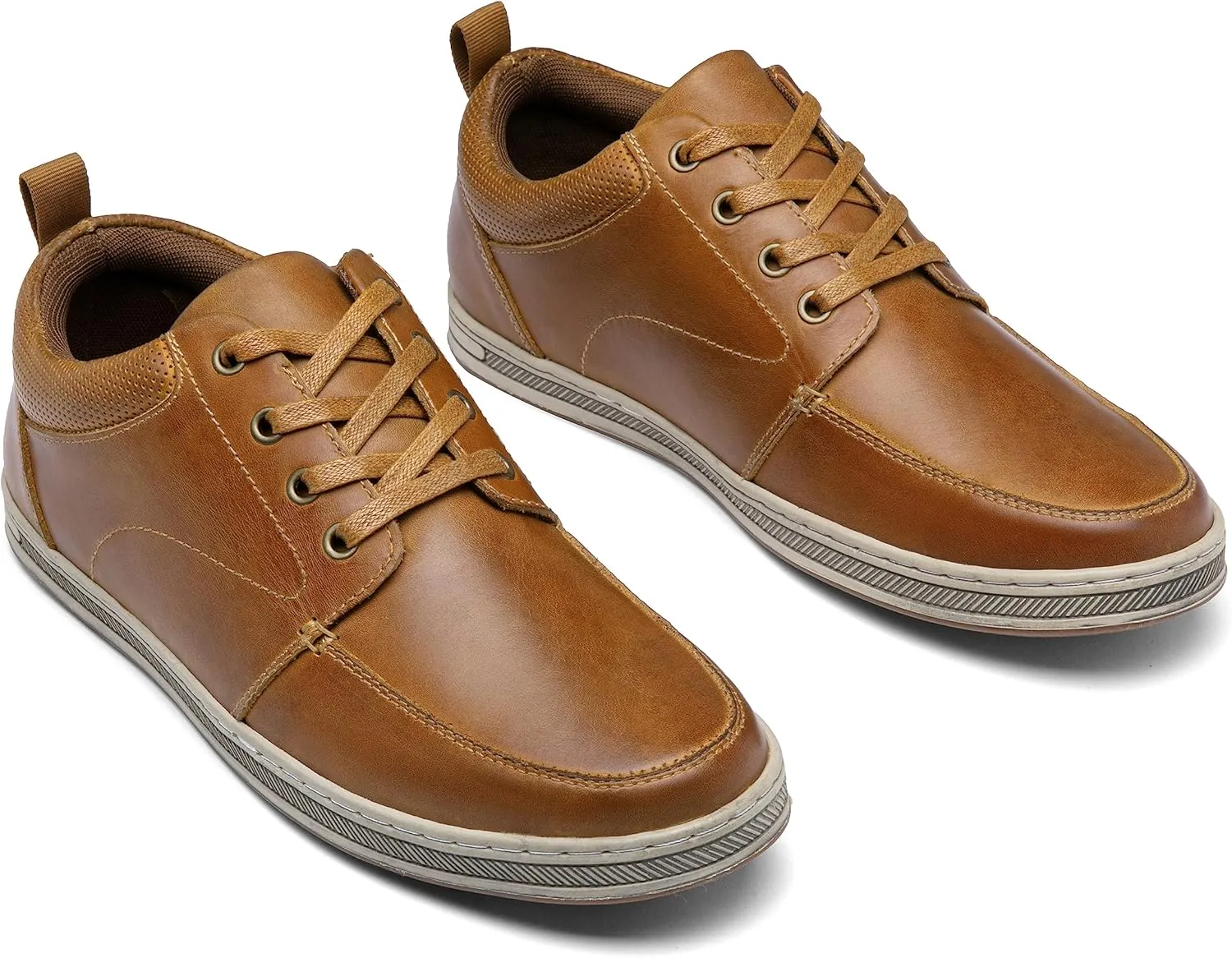 Jousen Men's Leather Fashion Sneakers Retro Dress Business Casual Shoes for Men