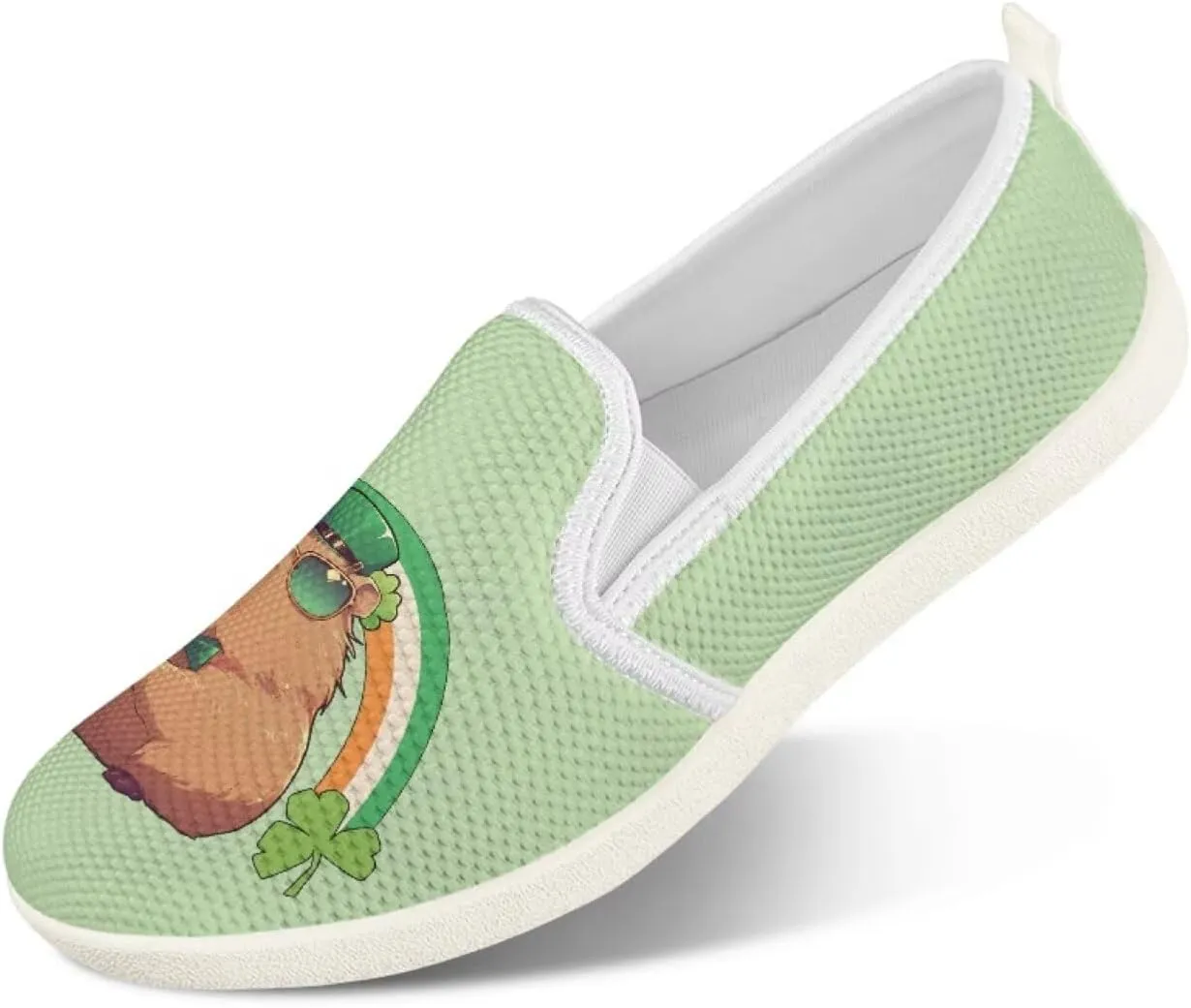 JoyLamoria Retro Butterfly Print Slip on Sneakers Mesh Fashion Running Shoes Sneakers Women Men Walking Shoes Arch Support Causal Flats