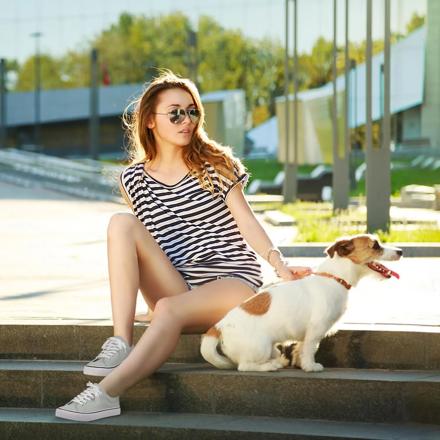 JUDIS Women's Lace Up Low Top Canvas Shoes Fashion Casual Sneakers