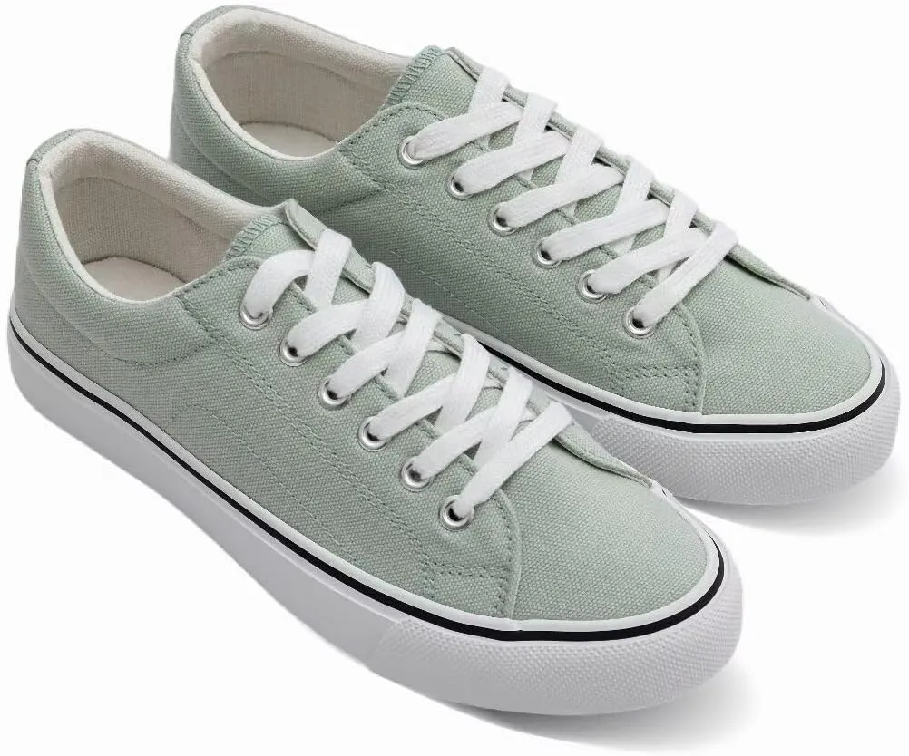 JUDIS Women's Lace Up Low Top Canvas Shoes Fashion Casual Sneakers
