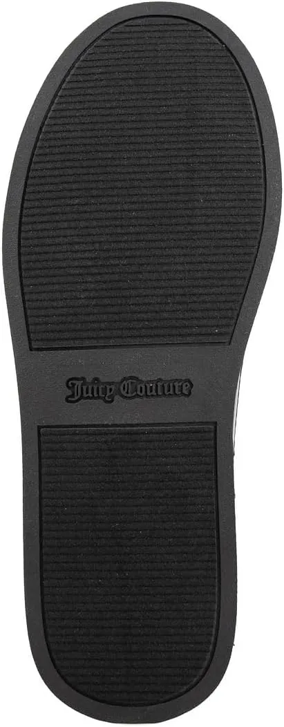 JUICY COUTURE Women's Quilted Slip-On Winter Boots – Waterproof, Warm Mid-Calf Snow Booties with Logo Strap-Kissie