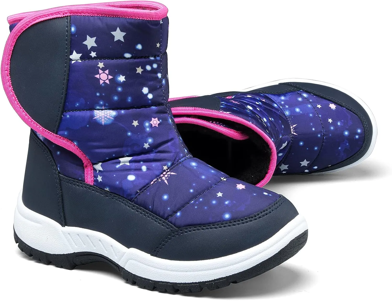 K KomForme Boys & Girls Snow Boots Warm Anti-Slip Outdoor Winter Shoes (Toddler/Little Kid/Big Kid)