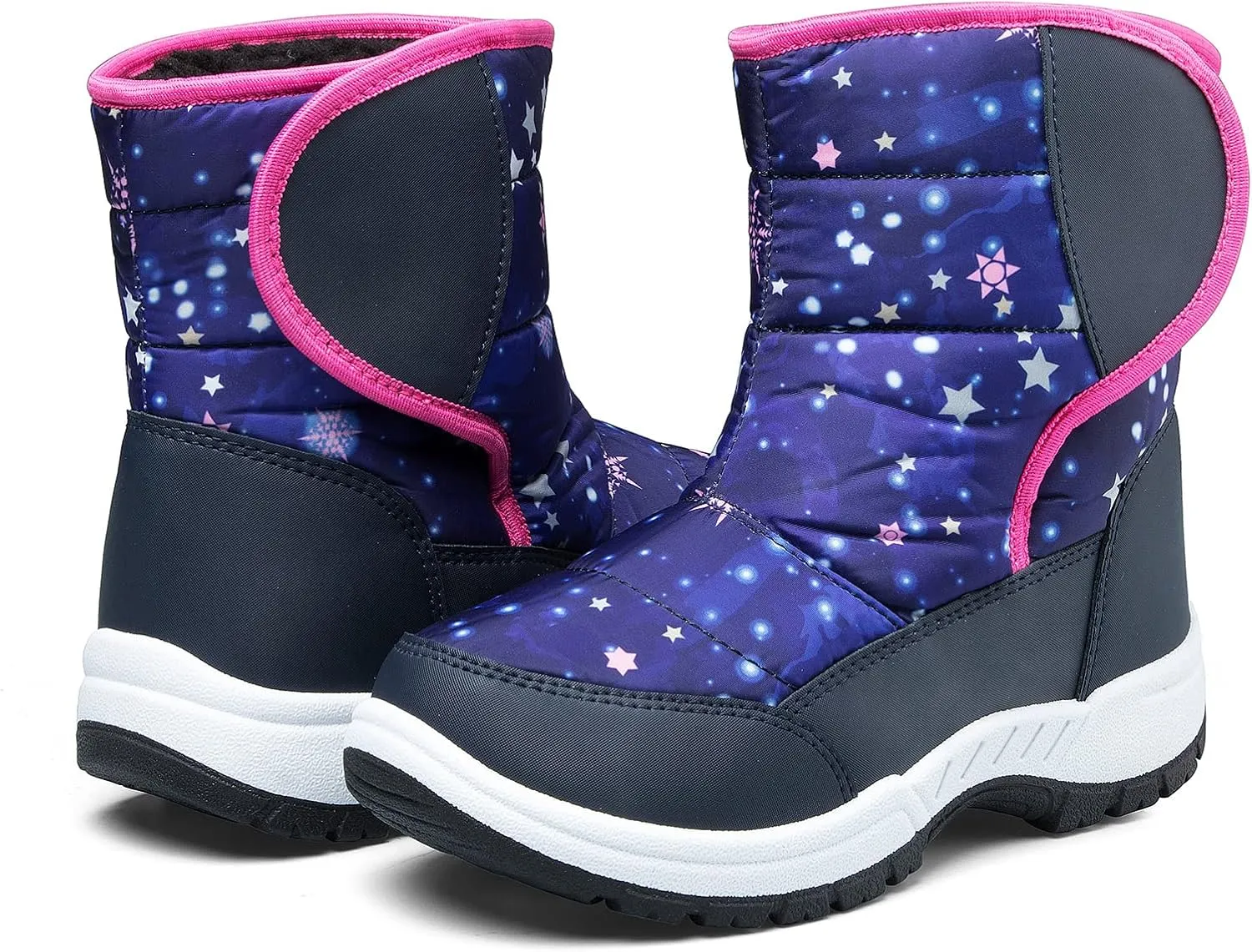 K KomForme Boys & Girls Snow Boots Warm Anti-Slip Outdoor Winter Shoes (Toddler/Little Kid/Big Kid)