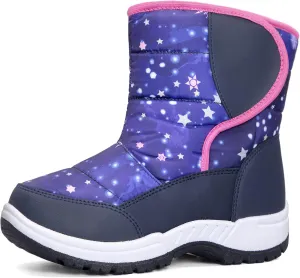 K KomForme Boys & Girls Snow Boots Warm Anti-Slip Outdoor Winter Shoes (Toddler/Little Kid/Big Kid)