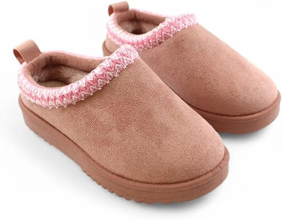 Kids & Girls Mini Low Ankle Boot Fur Lined Warm Slipper Shoes