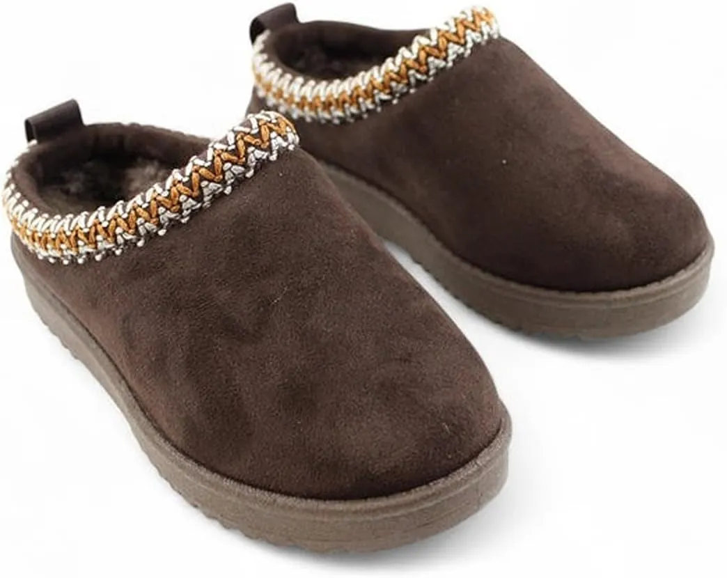 Kids & Girls Mini Low Ankle Boot Fur Lined Warm Slipper Shoes