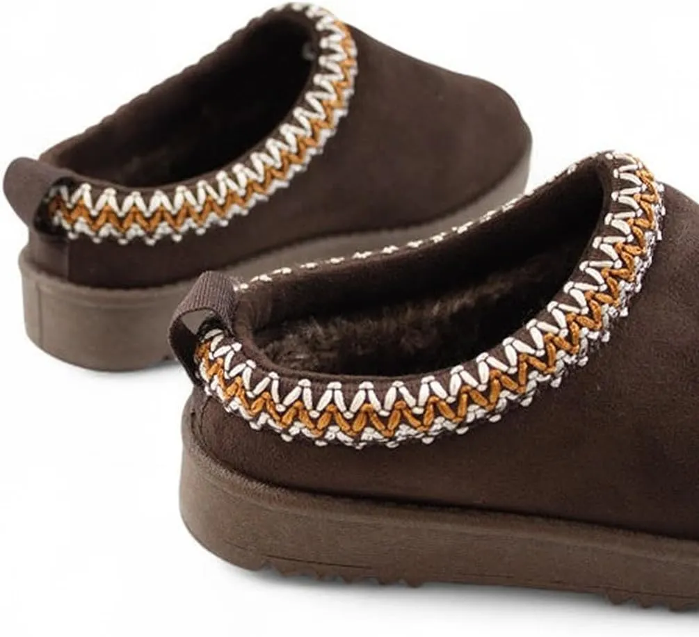 Kids & Girls Mini Low Ankle Boot Fur Lined Warm Slipper Shoes