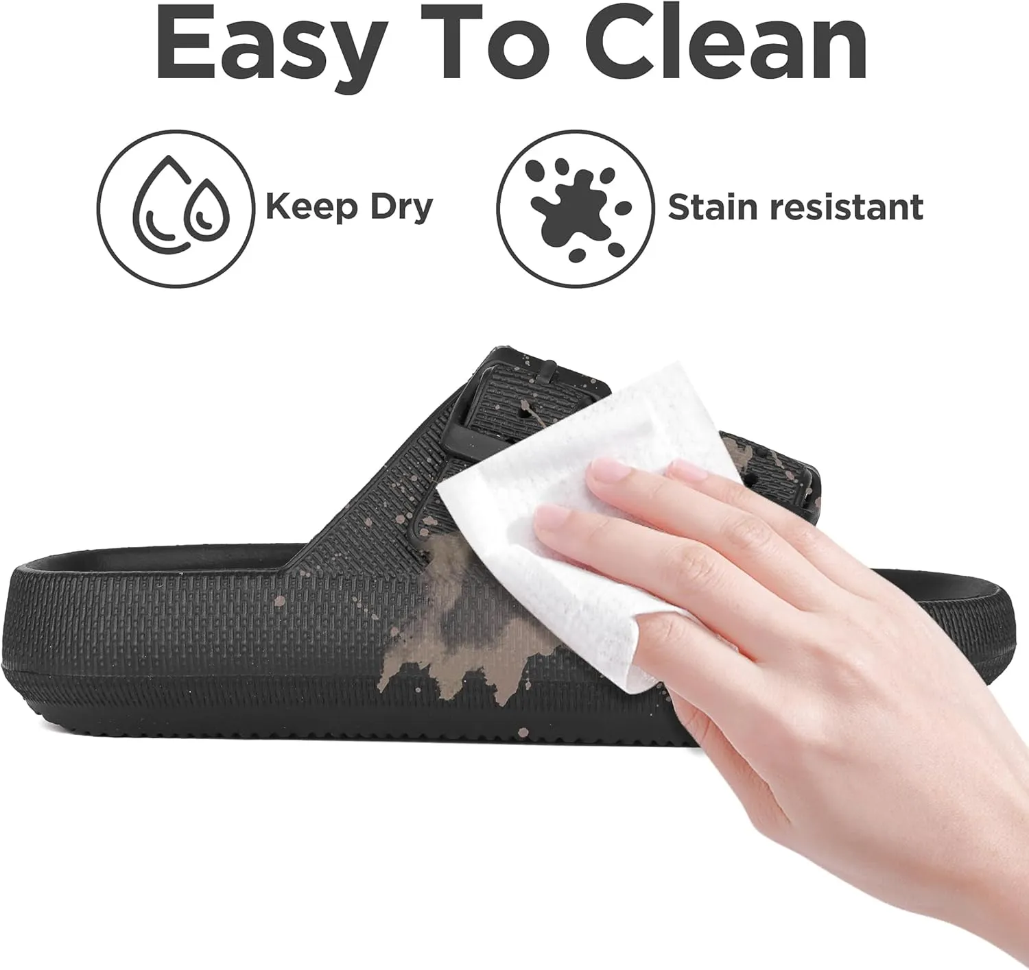 Kids Cloud Slides Girls Boys Double Buckle Slip On Sandals Youth Adjustable Flip Flops Summer Soft Pillow Slippers EVA Flat Beach Pool Shower Shoes