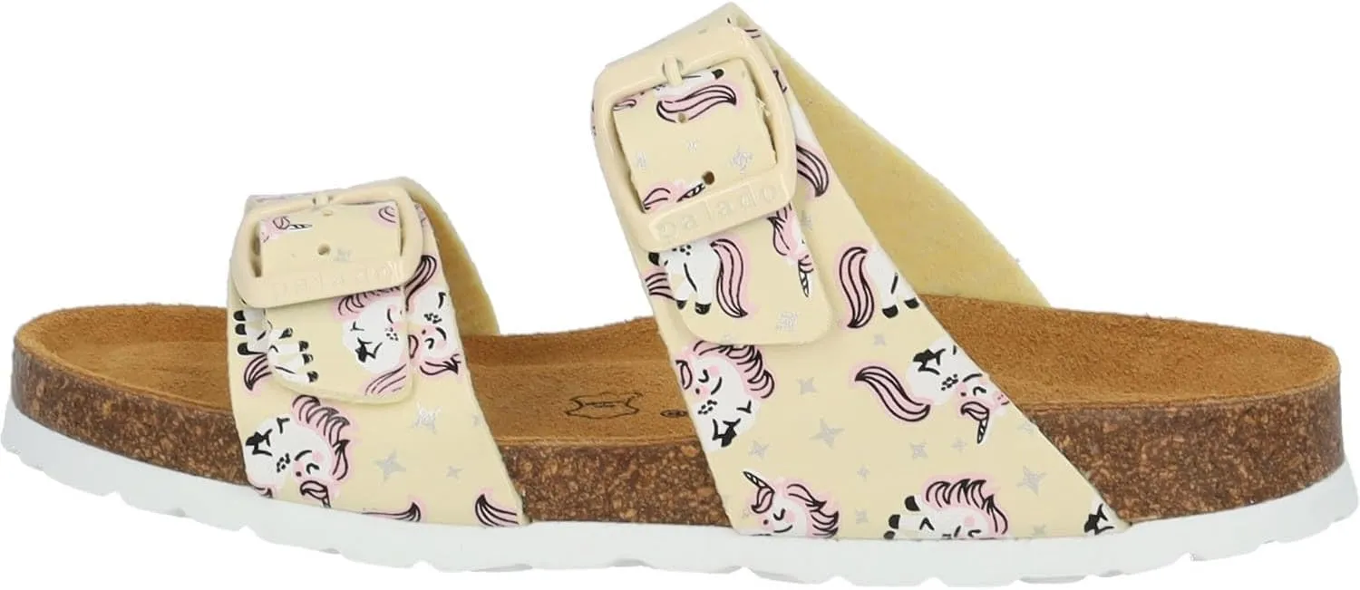 Kids Samos G Print Girl's Sandals with Adjustable Straps - Comfortable Shoes with Fine Suede Sole - Sneakers with Natural Cork Footbed