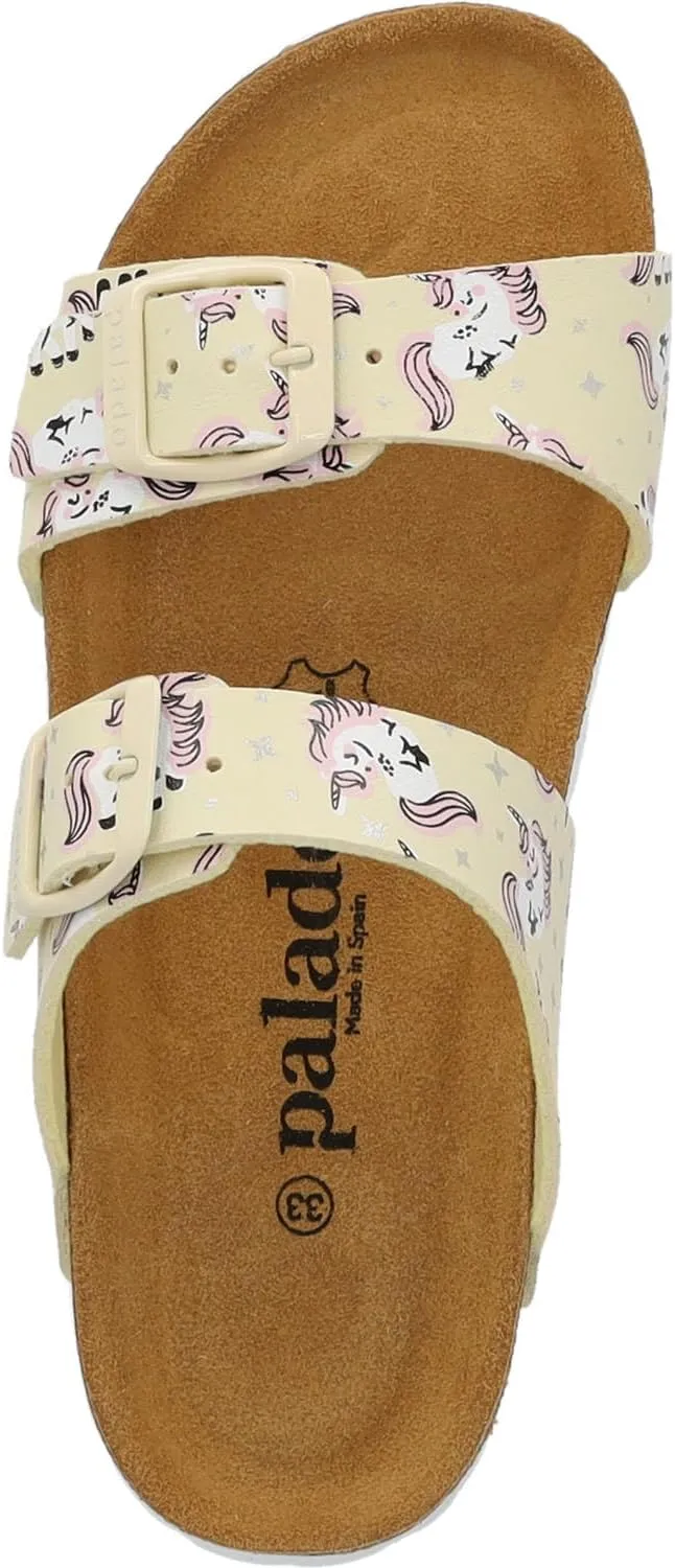 Kids Samos G Print Girl's Sandals with Adjustable Straps - Comfortable Shoes with Fine Suede Sole - Sneakers with Natural Cork Footbed