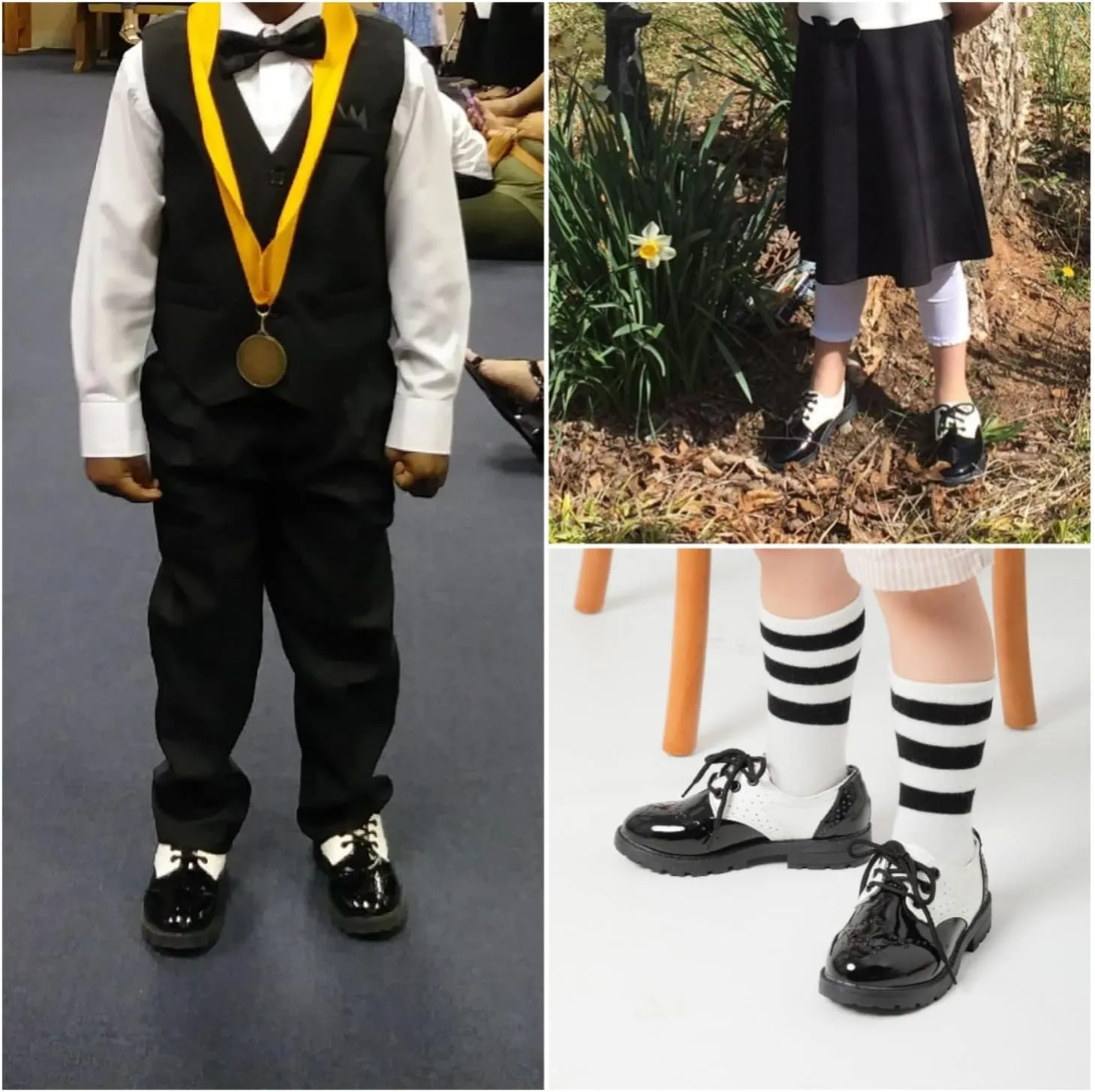 KIDSUN Toddler Boy’s Girl’s Dress Shoes Comfort Lace-Up Oxford School Uniform Shoes Loafer Flats (Toddler/Little Kid) E-Black