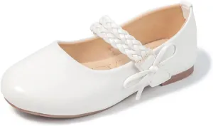 KIDSUN Toddler Girls Dress Shoes Mary Jane Flats Bow Princess Ballerina Wedding Party Back to School Shoes for Kids