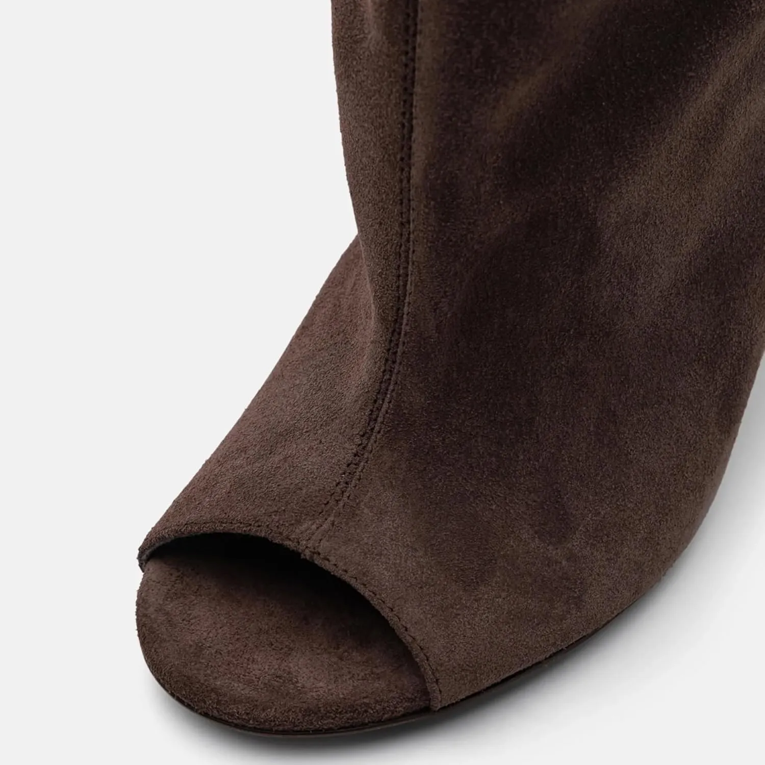 Kluolandi Womens Peep Toe Knee High Boots Faux Suede Wide Calf Wedge Heel Boots for Women