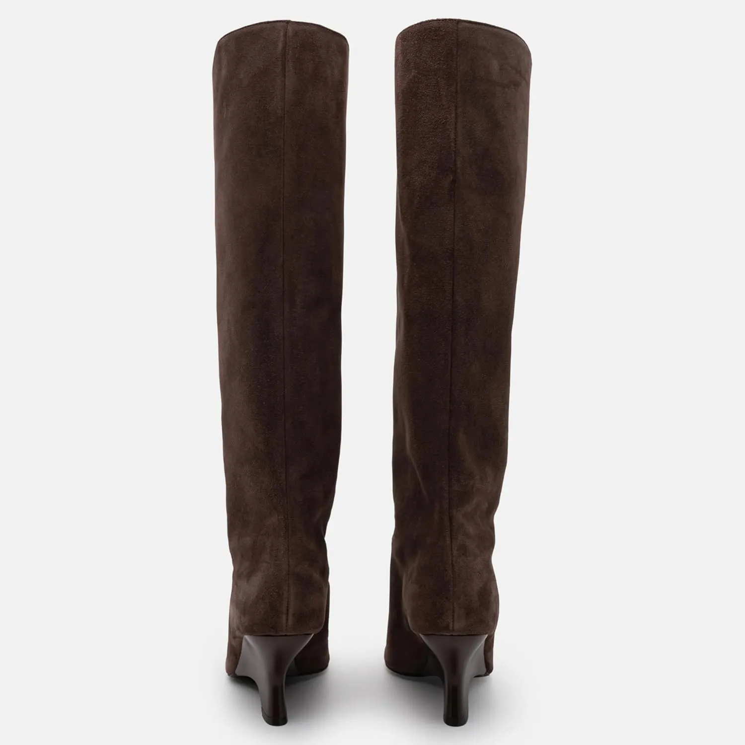Kluolandi Womens Peep Toe Knee High Boots Faux Suede Wide Calf Wedge Heel Boots for Women