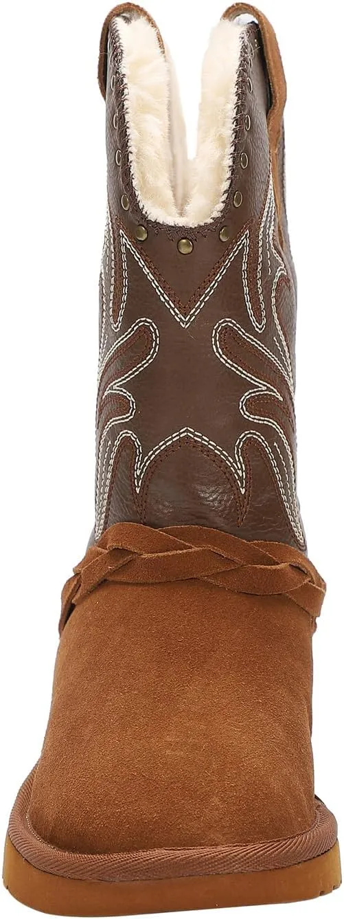 Lamo Women's Wrangler Boots for Women - NeverWet® water and Stain resistant technology - Cirrus footbed System™ - Cozy Faux fur lining 10.5" Women's Western Style boots