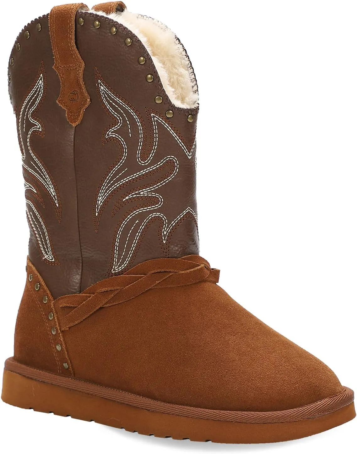 Lamo Women's Wrangler Boots for Women - NeverWet® water and Stain resistant technology - Cirrus footbed System™ - Cozy Faux fur lining 10.5" Women's Western Style boots