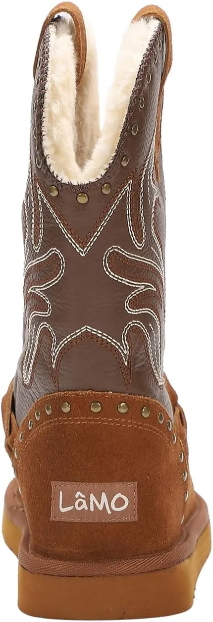 Lamo Women's Wrangler Boots for Women - NeverWet® water and Stain resistant technology - Cirrus footbed System™ - Cozy Faux fur lining 10.5" Women's Western Style boots