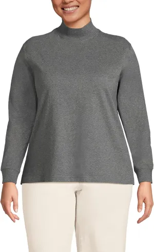 Lands' End Women's Plus Size Long Sleeve Super T Mock