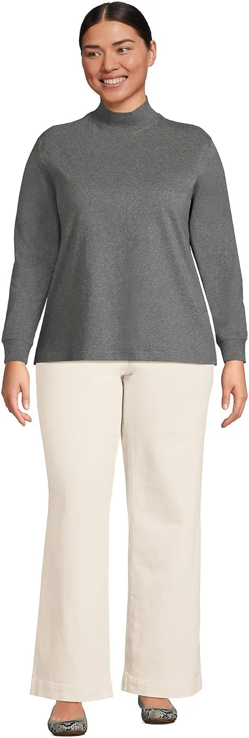 Lands' End Women's Plus Size Long Sleeve Super T Mock