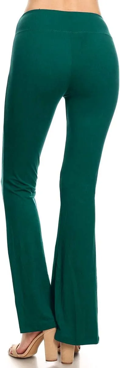 Leggings Depot Women's High Waist Flared Casual, Work, Lounge Palazzo Pants-Wide Leg