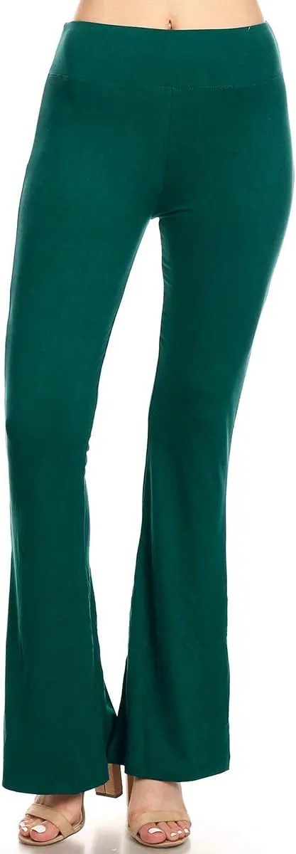 Leggings Depot Women's High Waist Flared Casual, Work, Lounge Palazzo Pants-Wide Leg