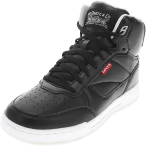 Levi's Womens Venice Synthetic Leather Casual High Top Sneaker Shoe, Black/Grey/Blue, 8 M