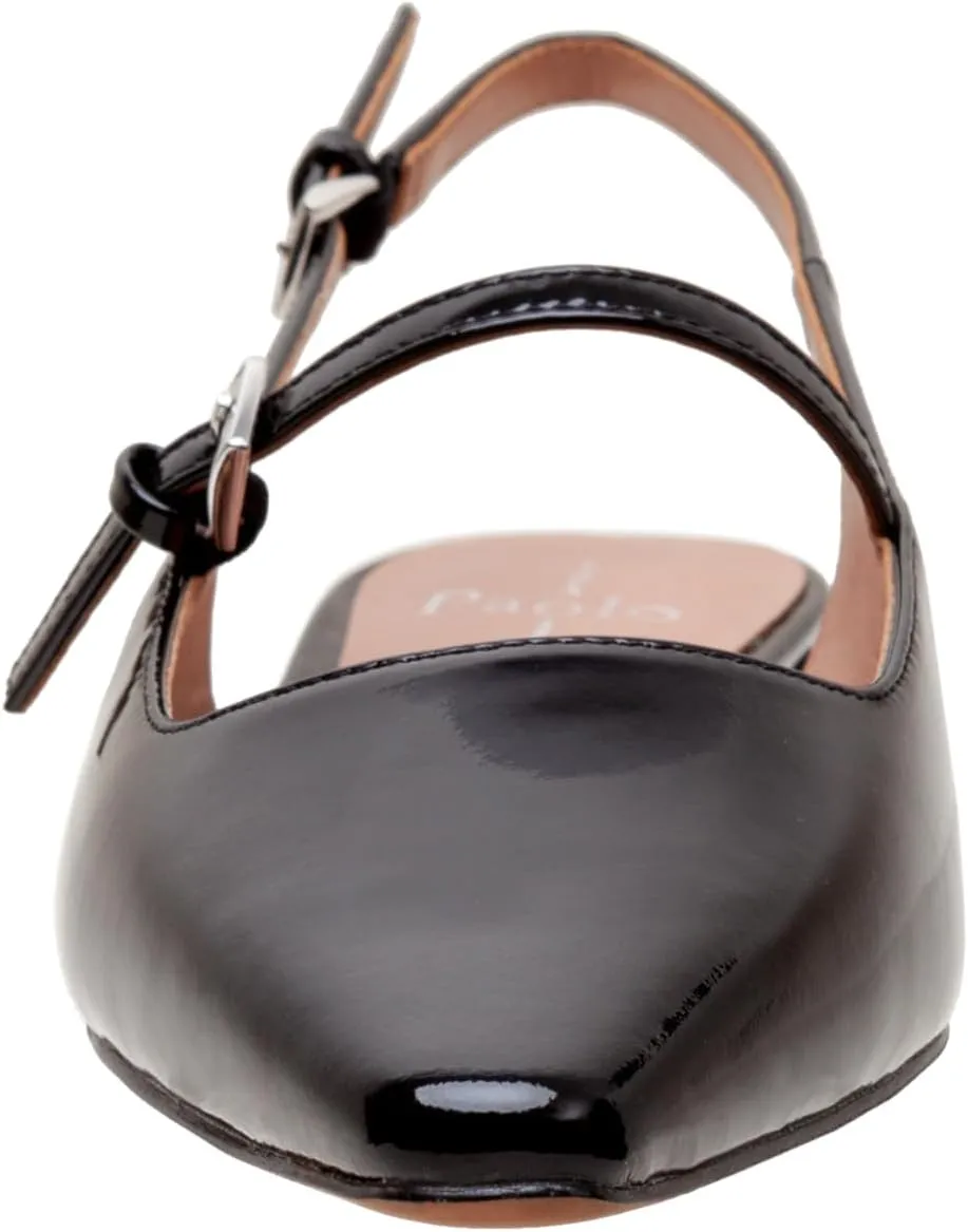 Linea Paolo - Celeste - Womens Leather Or Patent Slingback Flats