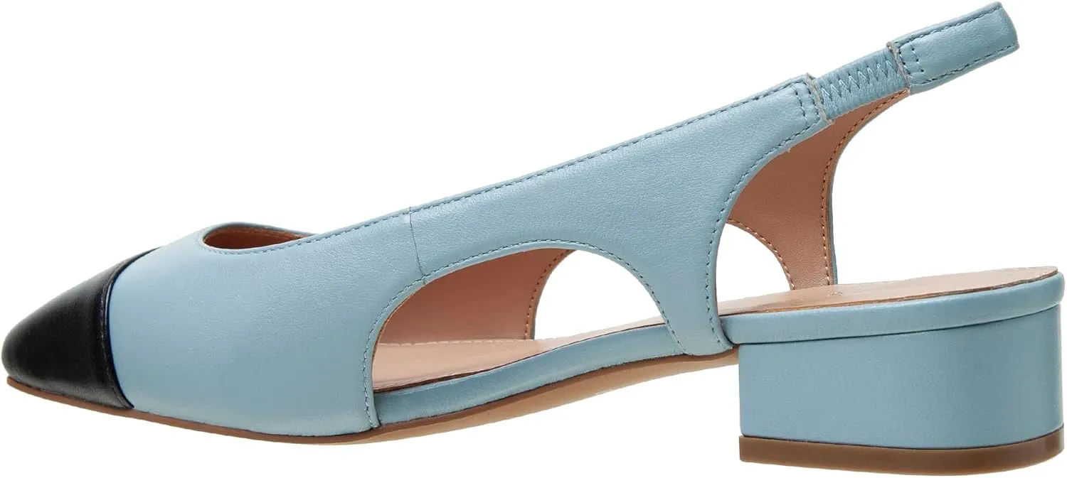 Linea Paolo - Charley - Womens Cap Toe Chop Out Low Block Heel Pumps