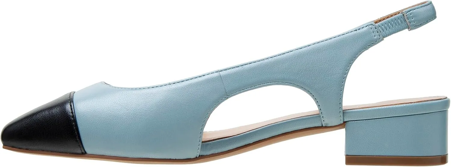 Linea Paolo - Charley - Womens Cap Toe Chop Out Low Block Heel Pumps