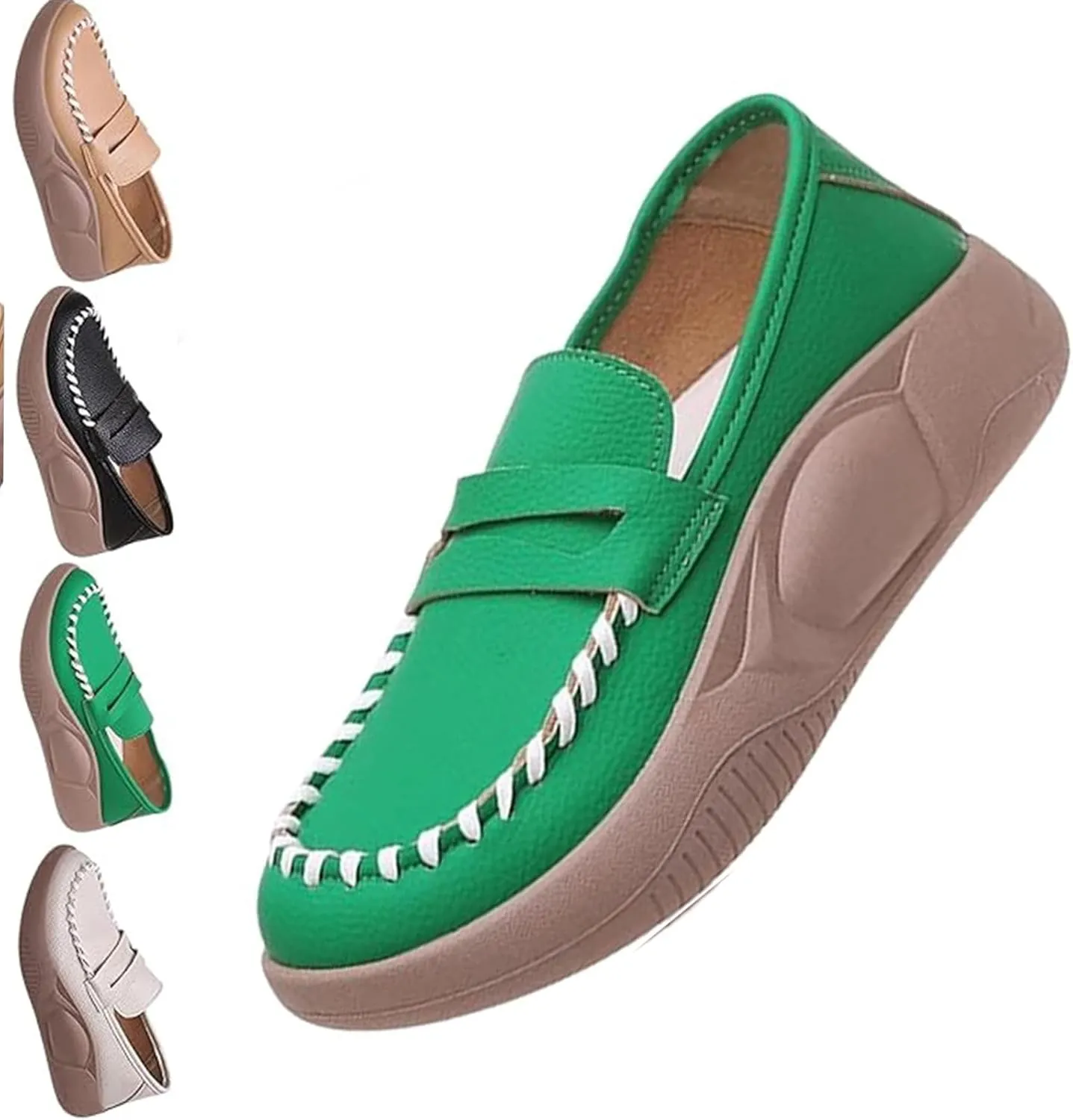 Loafers for Women, Soft-Soled Pure Cowhide Corrective Loafers, Shoes Orthopedic, Non-Slip Comfort