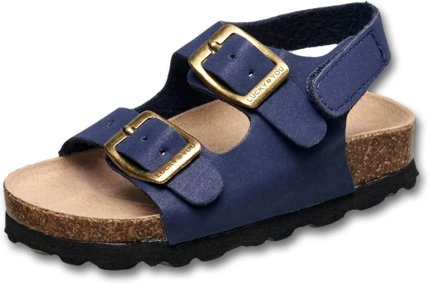 Lucky Brand Toddler Unisex Baby Boy Blanc Double Strap Casual Toddlers Sandals with Hook and Loop Closure (Toddlers)