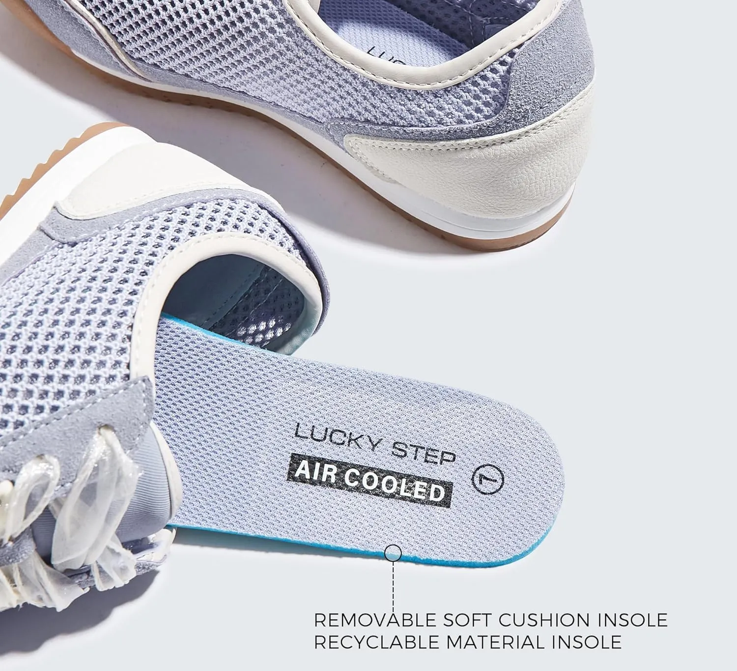 LUCKY STEP Women's Mesh Casual Fashion Sneakers Retro Breathable Walking Shoes Lightweight Classic Tennis Trainers