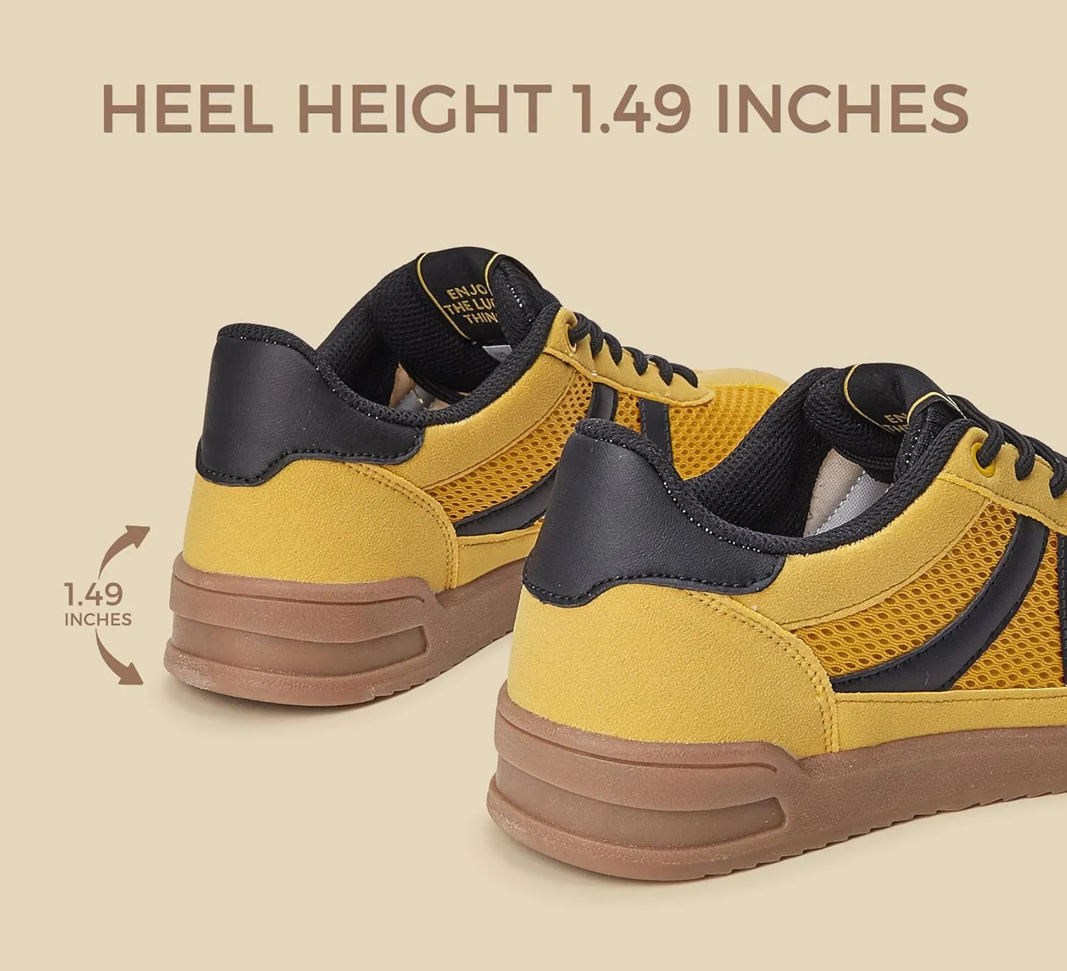 LUCKY STEP Women's Retro Fashion Sneakers Classic Mesh Gum Sole Tennis Footwear Casual Running Trainer Skate Walking Shoes