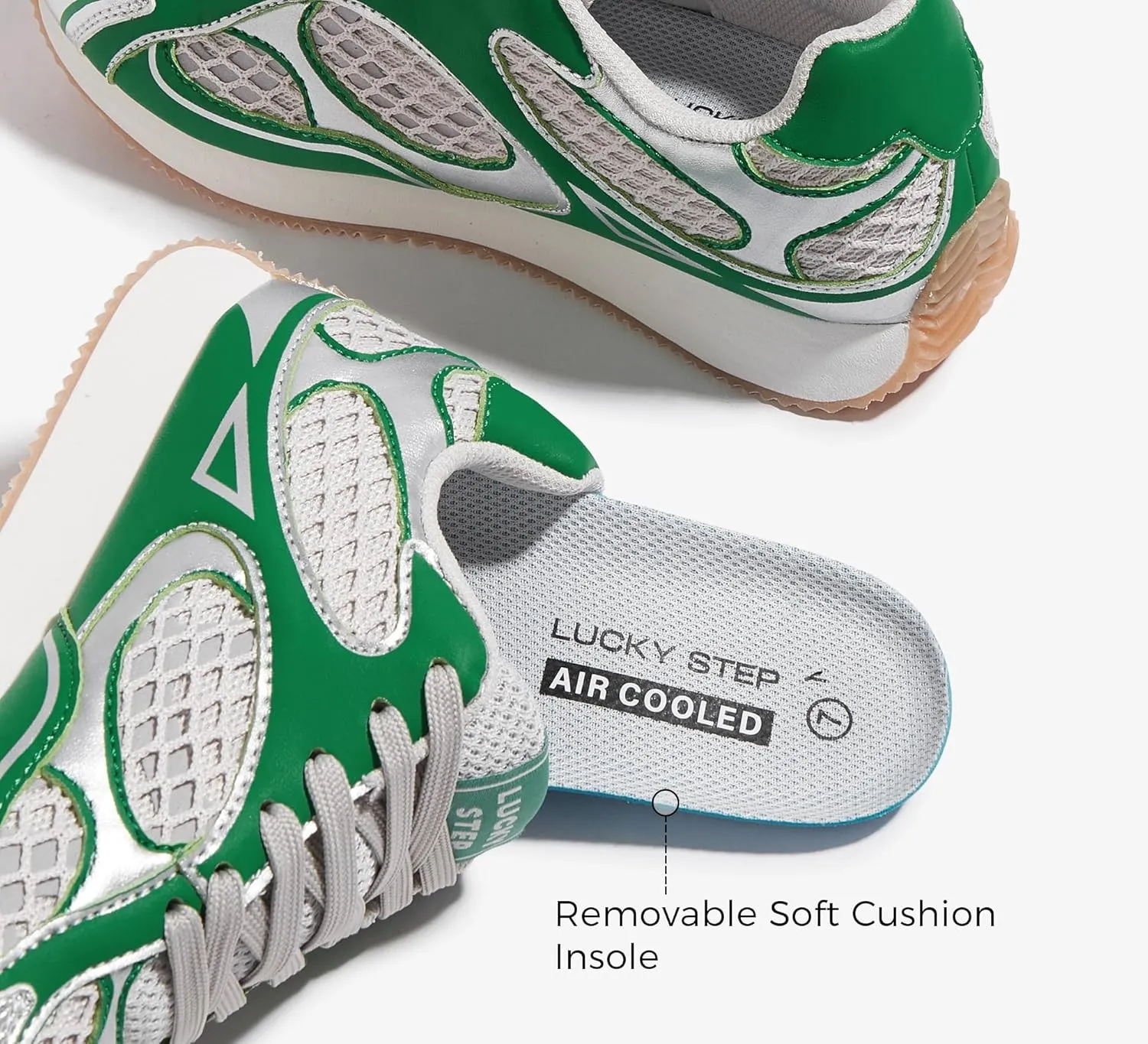 LUCKY STEP Women's Retro Fashion Sneakers Mesh Breathable Casual Walking Shoes Comfortable Tennis Athletic Trainers