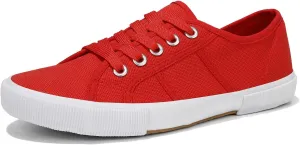 Luffymomo Women's Casual Canvas Shoes Comfortable Low Top Walking Shoes Classic Lightweight Lace-Up Fashion Sneakers